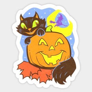 Halloween cat and pumpkin Sticker